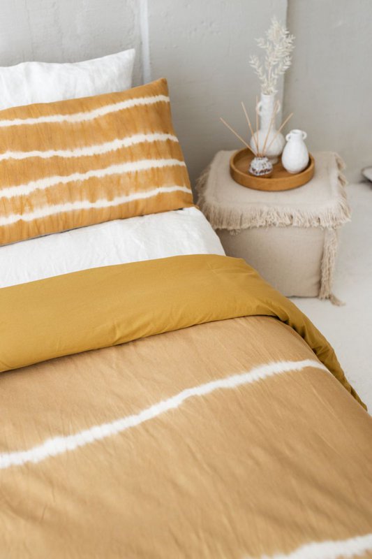 Set biancheria da letto Shibori - copripiumino 220 x 240 cm e due cuscini 40 x 80 cm | Acetosa
