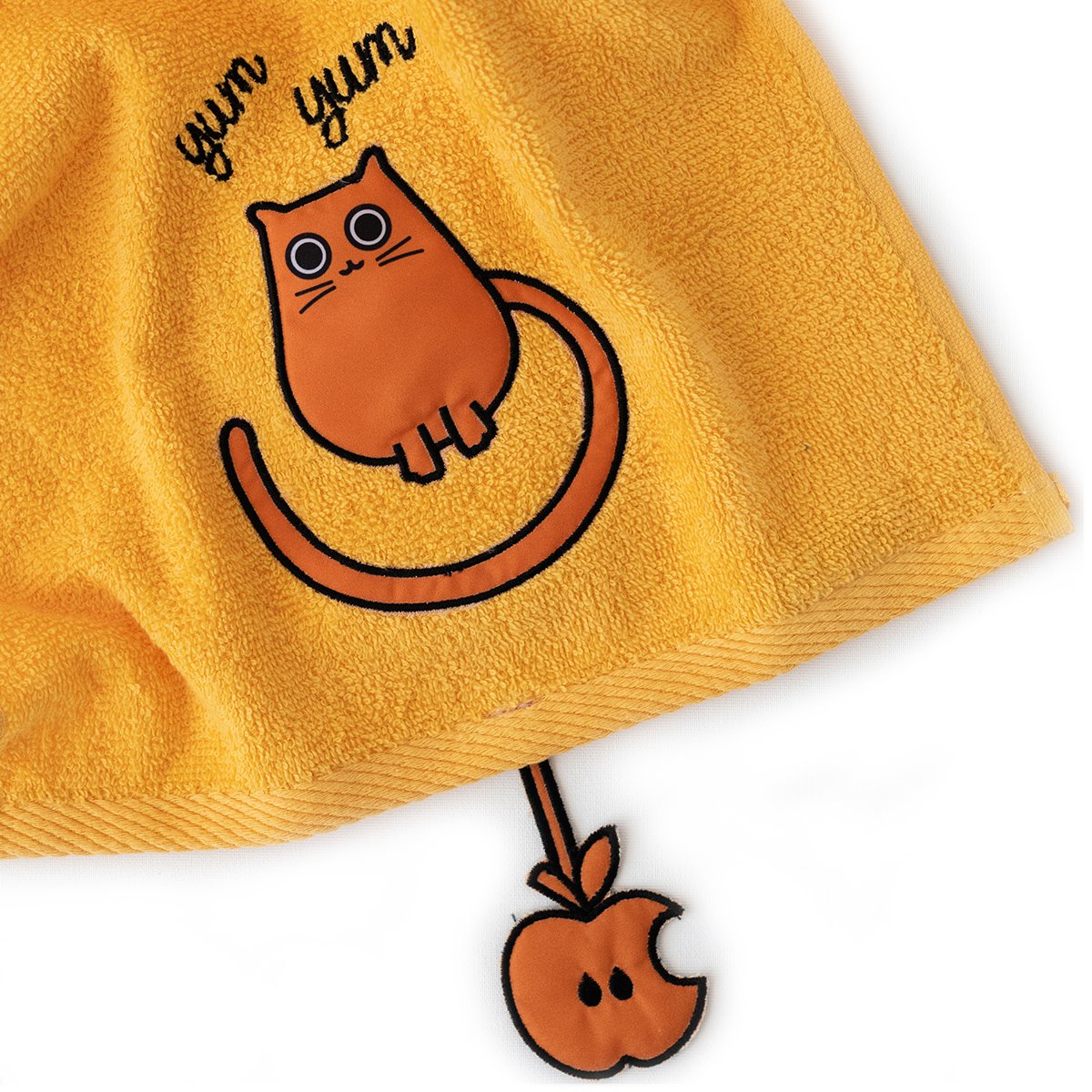 Milk & Moo Kinderhandtuch-Set mit 2 Chubby Cat, %100 Baumwolle