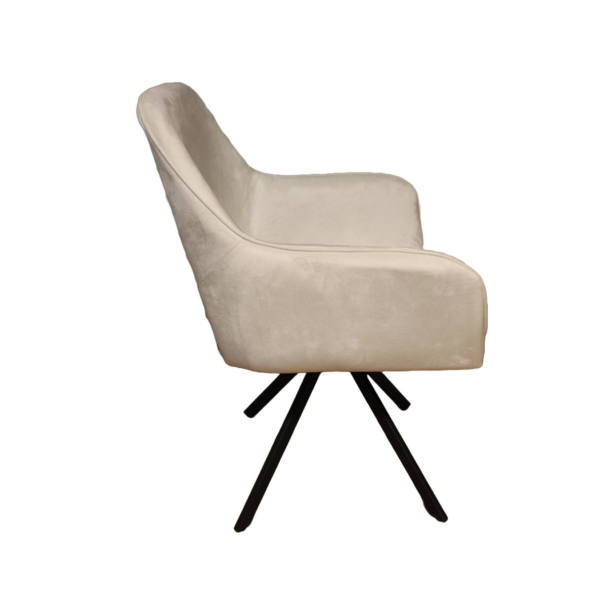 Chaise de salle à manger Nova rotative à 360 degrés velours sable blanc beige