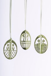 Oeufs de Pâques en métal - 3 motifs (vert)