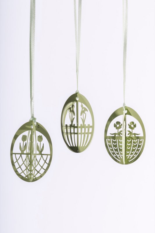 Metal Easter Eggs - 3 Designs (Green)