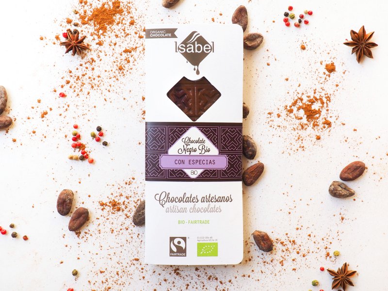 TABLETA BIO: Chocolade Negro con Especias (caja de 10 unidades de 80g)