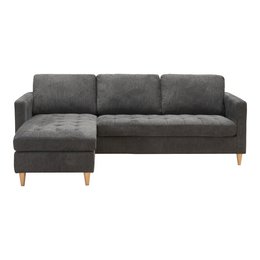 Firenze Sofa - Dark Grey, Polyester/Foam/Rubberwood, 219x151x80 cm