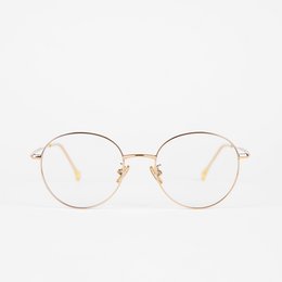 Brooklyn model blue light blocking glasses, metal frame, gold color