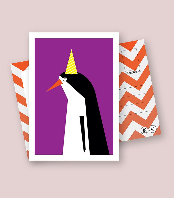 PINGUIN PARTY | FSC® postcards | Dutch Design
