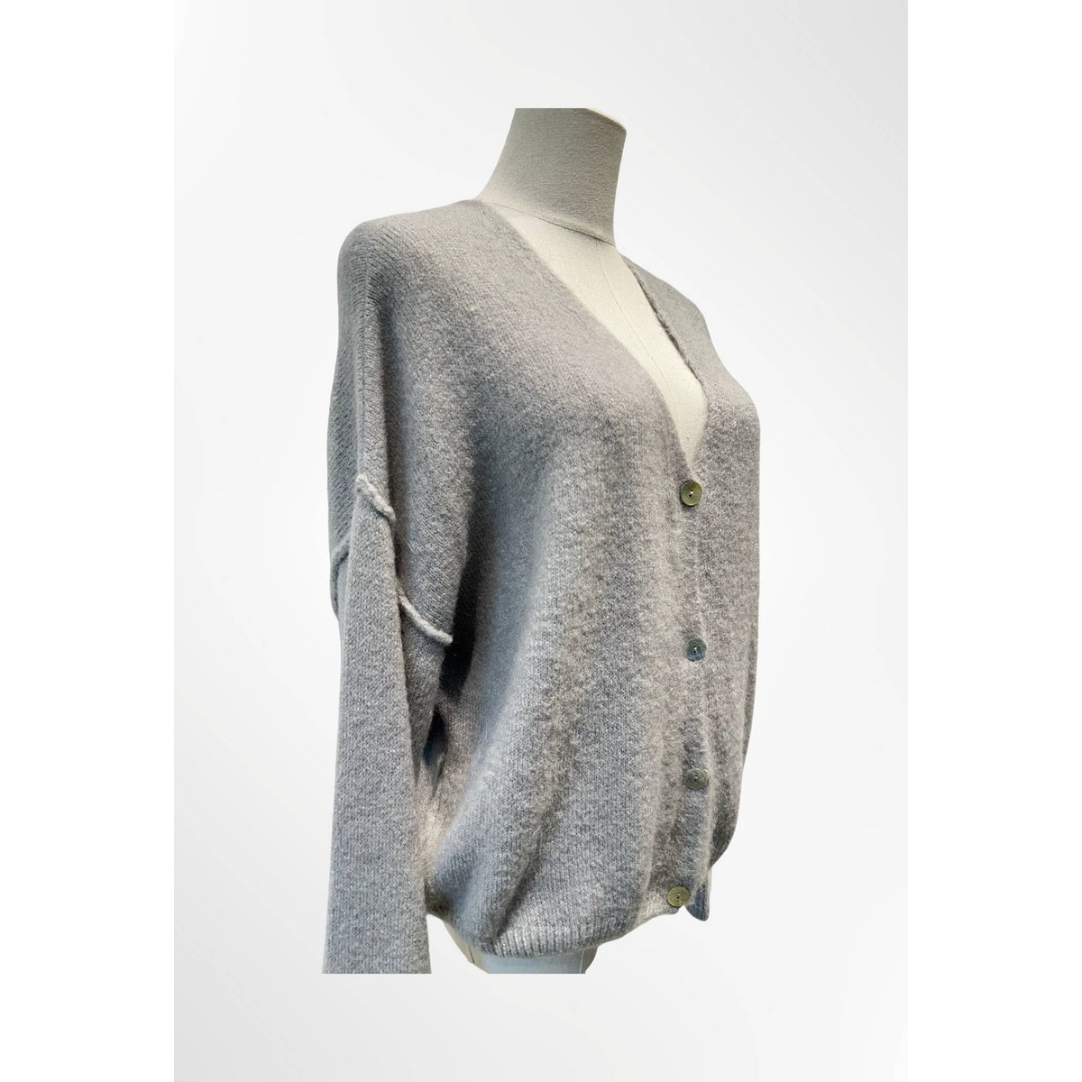 Cardigan Femme - Qualité Premium – Col V Profond en Maille Douce avec Boutons- ALPAGA/ LAINE - 23050