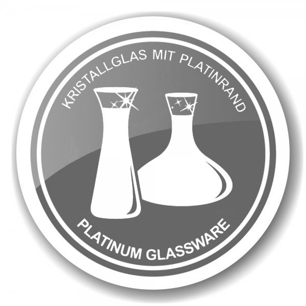Karafka EDZARD Gordon, ręcznie dmuchane szkło kryształowe z platynowym brzegiem, wysokość 30 cm, pojemność 1,2 l