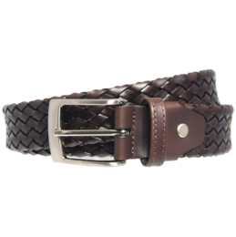 Cinturón tejido de 34 mm Marrón oscuro