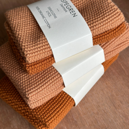 Knitted Kitchen Towel – Solid – Pumpkin