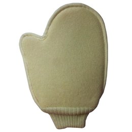 Horsehair Massage Glove - 1 Horsehair Side and 1 Soft Cotton Side - Scrubbing Wash Glove for the Shower - Fight Against Orange Peel