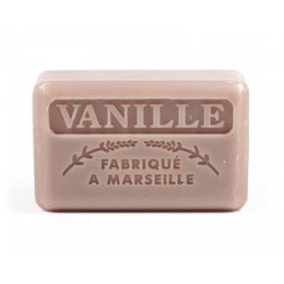 Vanilla-scented Marseille soap bar, 125g. Made in Marseille, France.