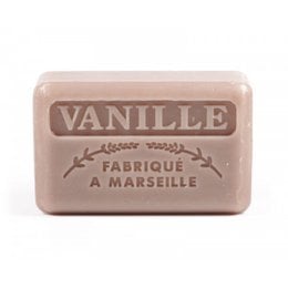 Vanilla-scented Marseille soap bar, 125g. Made in Marseille, France.