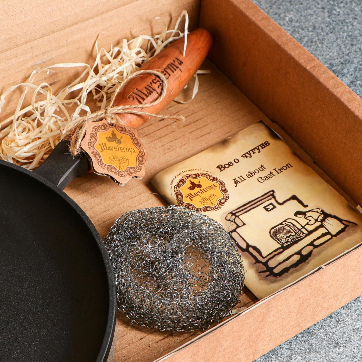 Ghisa di pancake padella - Ø 24 x 2,5 cm - padella in ghisa per tutte le fonti di calore - manico in legno - nero