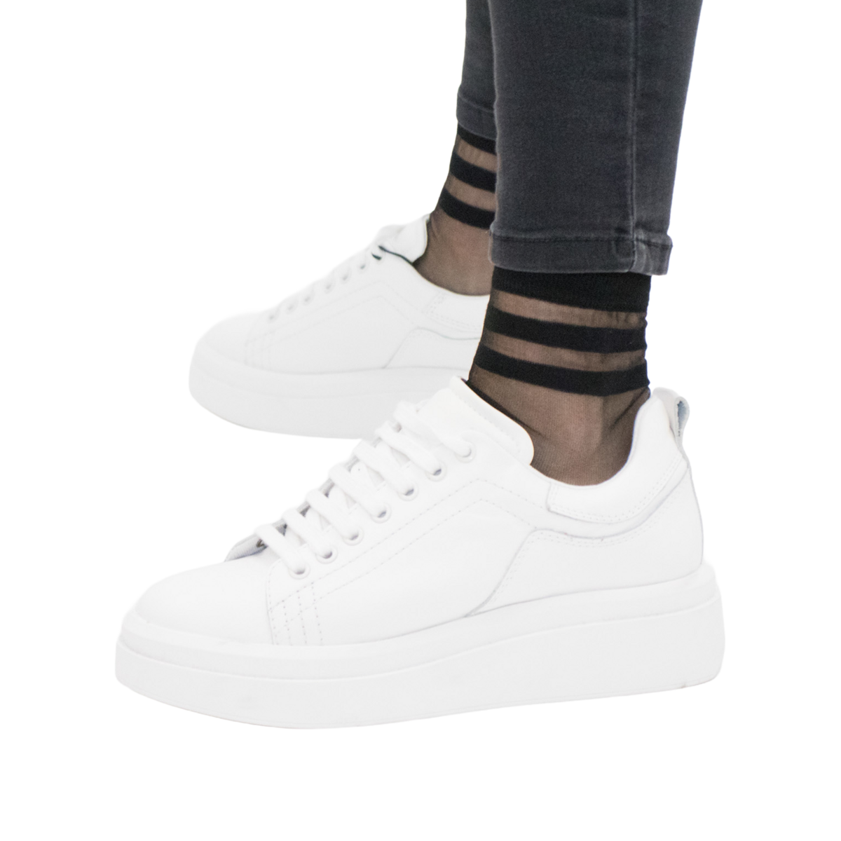 Widerstandsfähige, transparente Voile-Socken – Be a Neo Queen – Schwarz