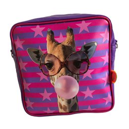 Skuldertaske firkantet Giraffe tyggegummi