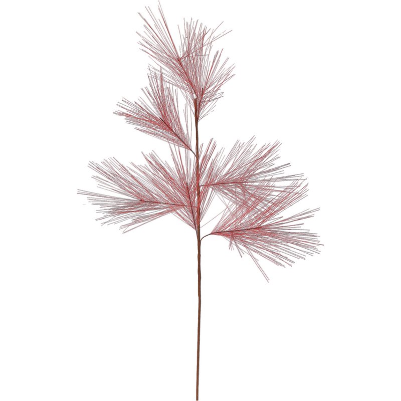 Pine branch Glitti, L97cm, red glitter