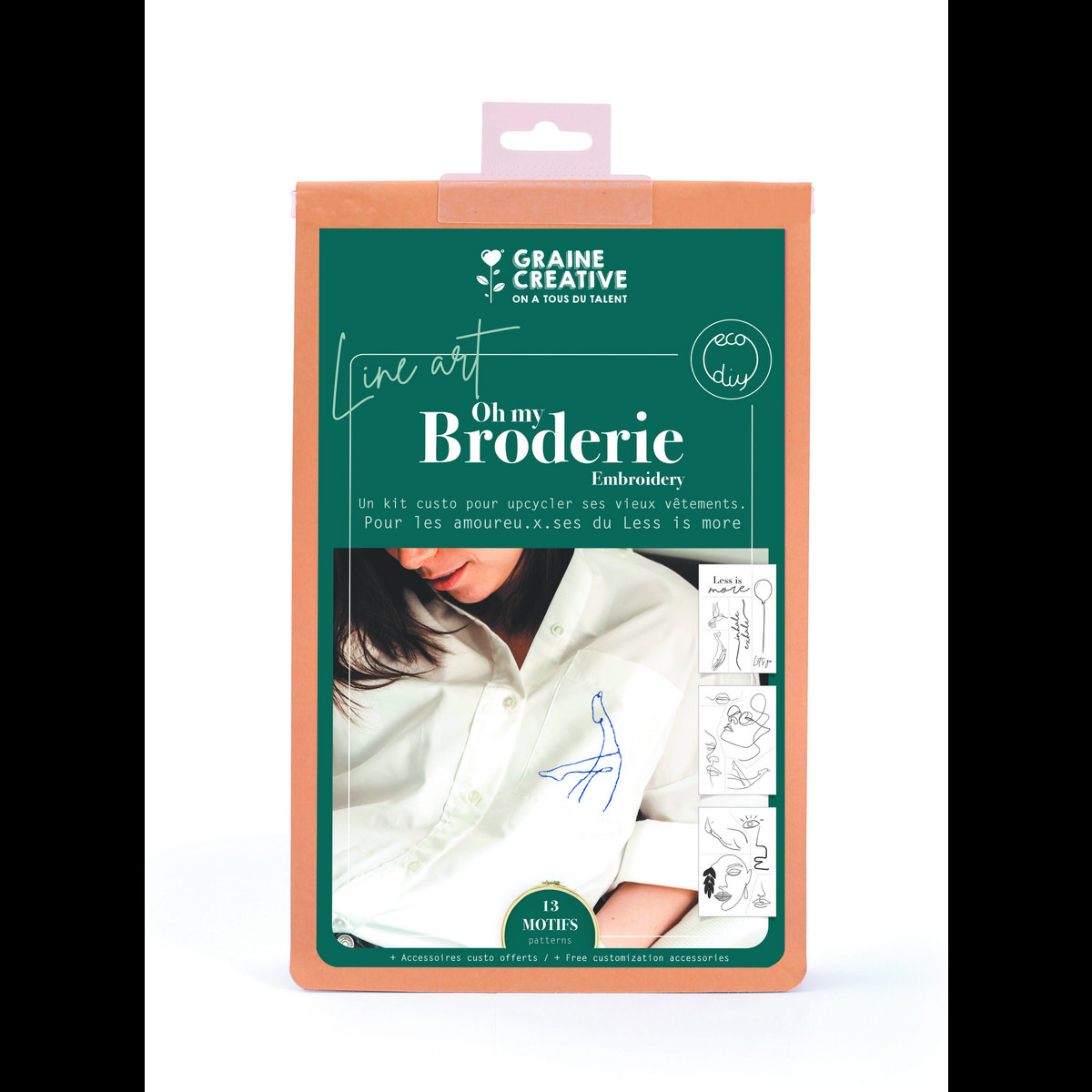 LINE ART OUTFIT EMBROIDERING KIT 165 x 240 x 50 mm - with magic paper