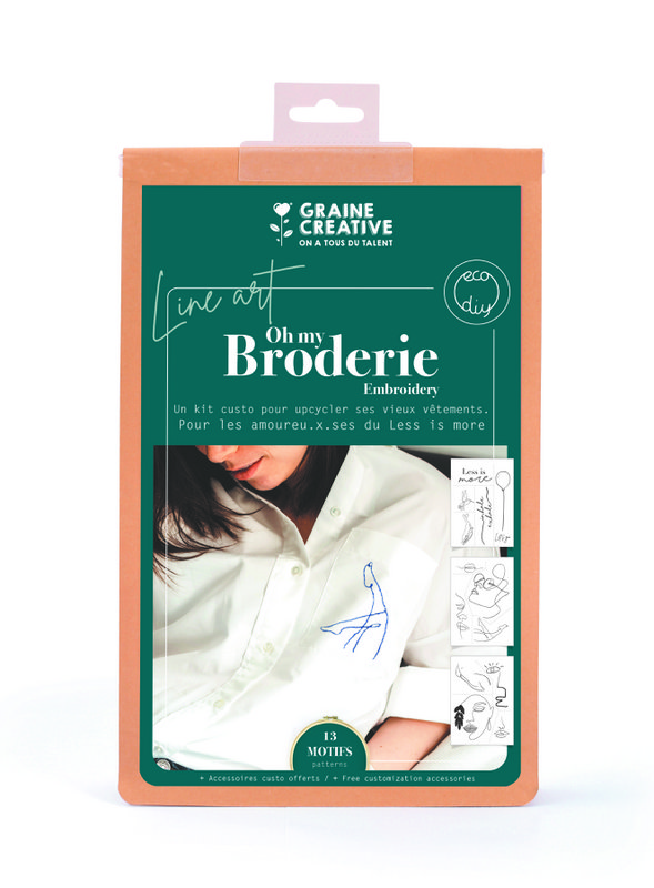 LINE ART OUTFIT EMBROIDERING KIT 165 x 240 x 50 mm - with magic paper