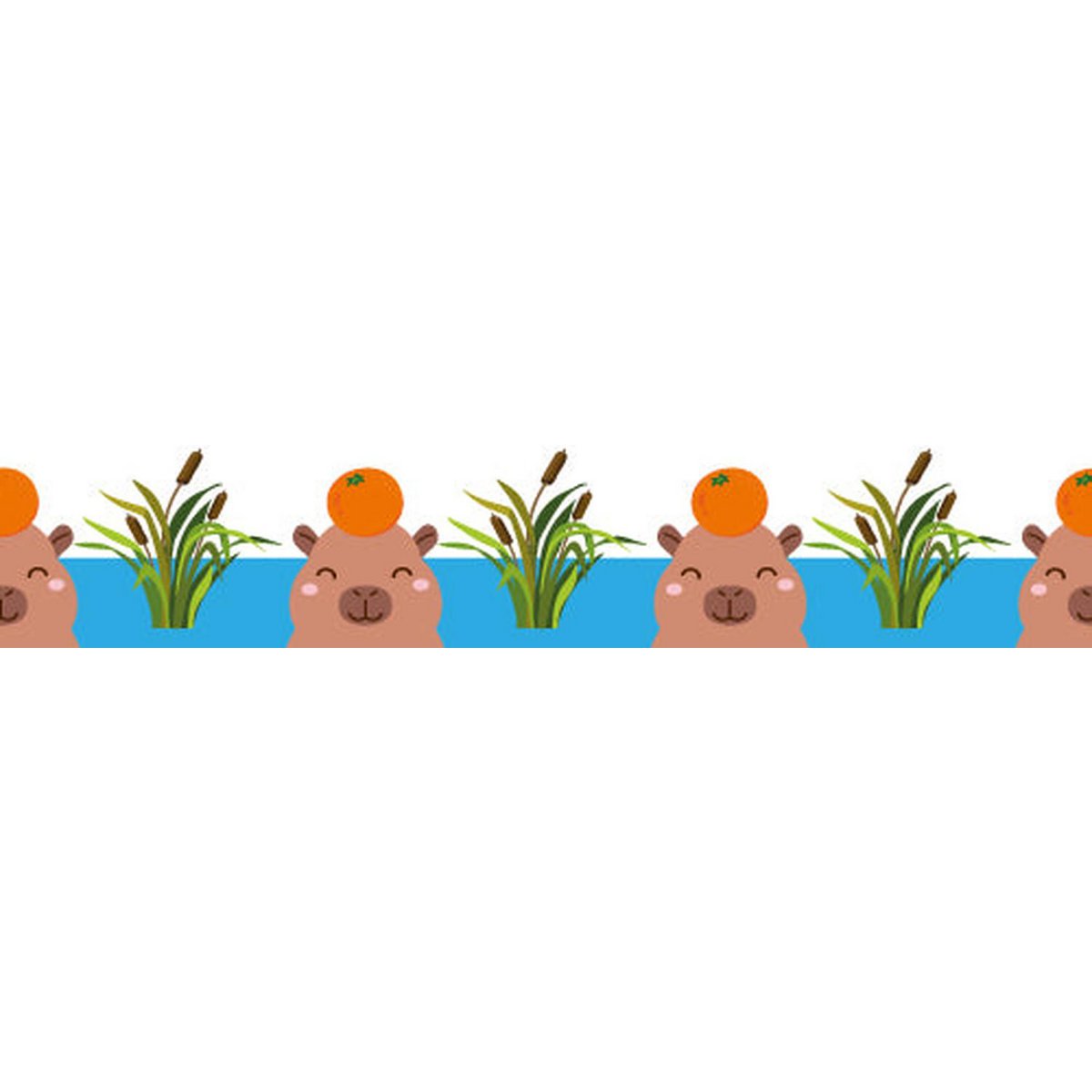 Washi tape Capibara med orange