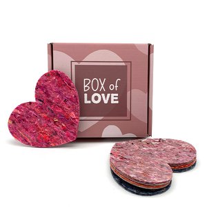 Coasters in gift box set of 4 hearts