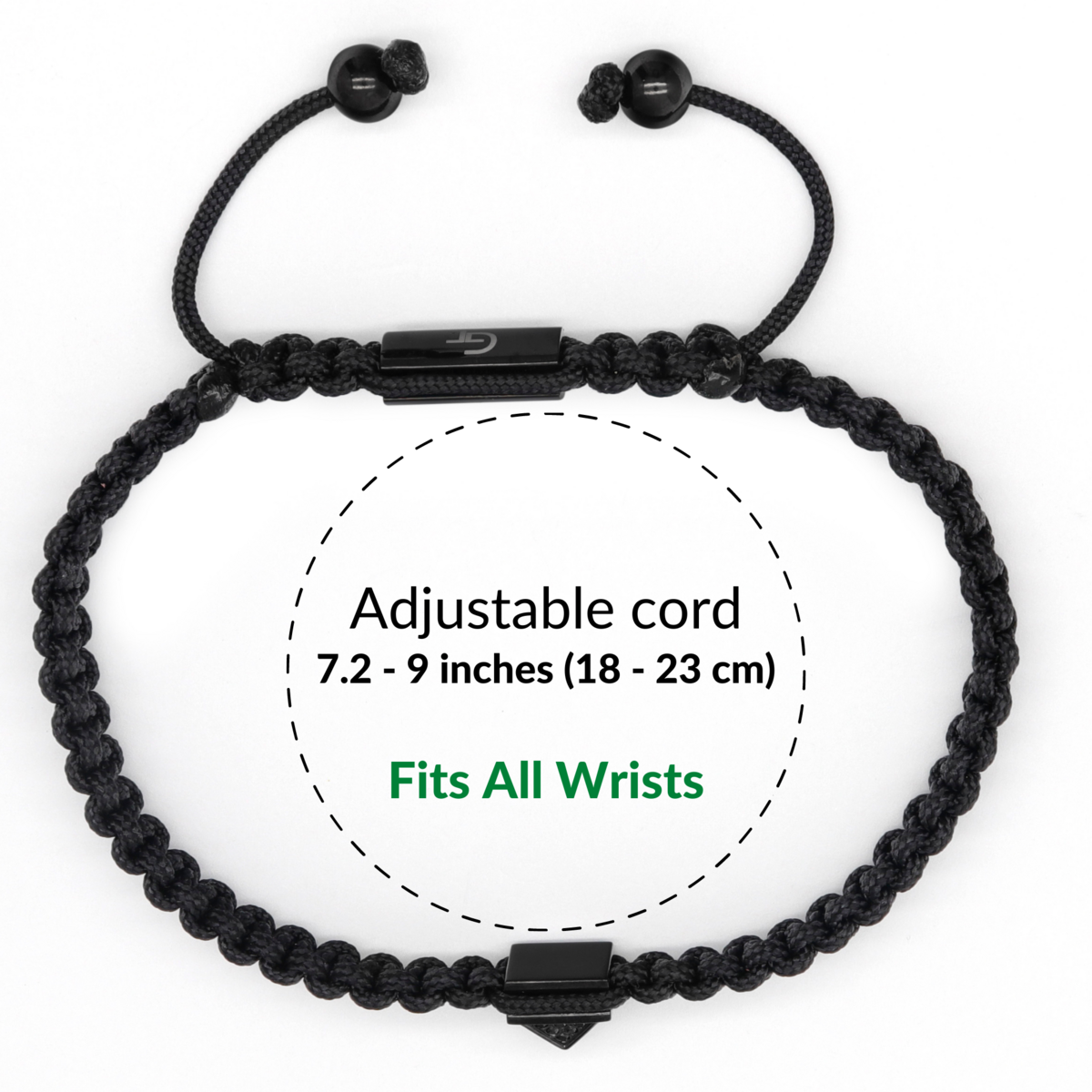 Bracelet Homme Pyramide Noir avec Zircon