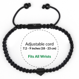 Bracelet Homme Pyramide Noir avec Zircon