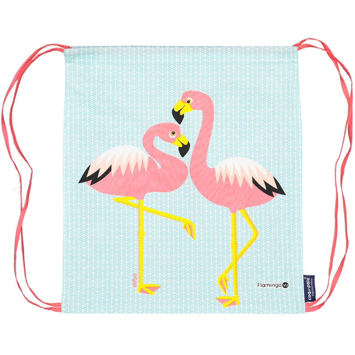 Activiteitenzak voor kinderen, biologisch katoen, roze flamingo