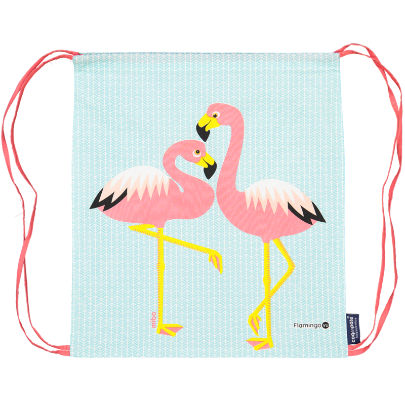 Borsa per l'attività per bambini, cotone biologico, fenicottero rosa