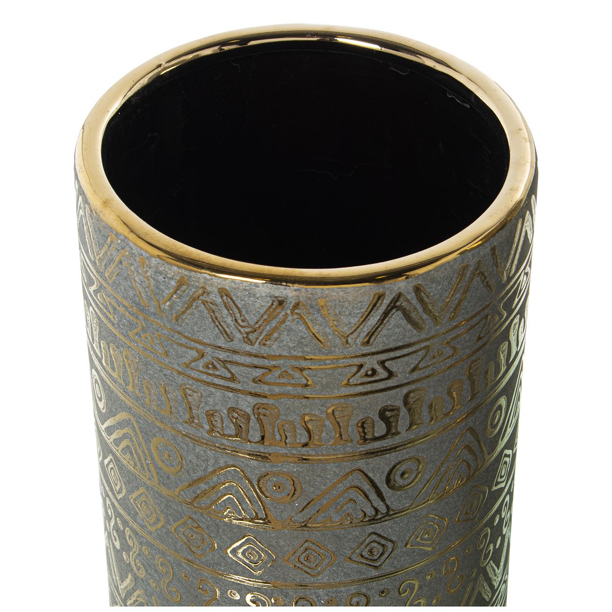 JARRÓN CERÁMICA VERDE/ORO °12X29CM LL50237