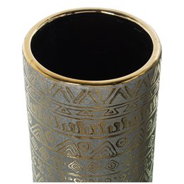 JARRÓN CERÁMICA VERDE/ORO °12X29CM LL50237