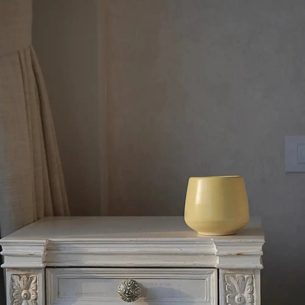 Plant Pot | Stoneware Planter Small Pastel Lemon | Yellow