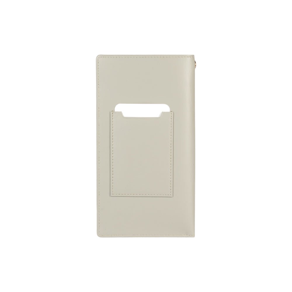 RB1087F | Brillen-/Smartphone-Halter mit Schultergurt, hergestellt in Italien aus echtem, glattem, mattem Leder. Graue Farbe