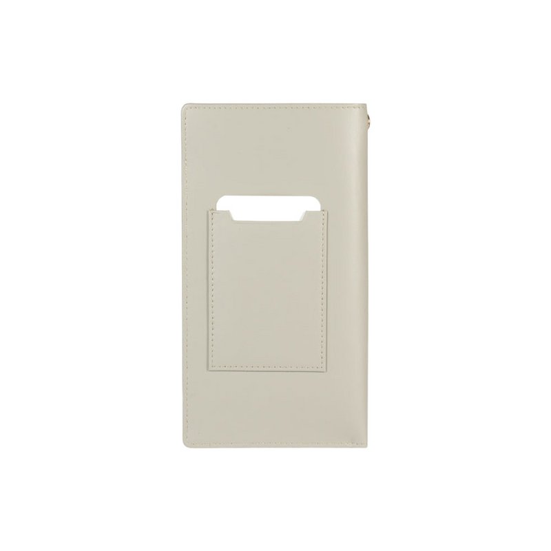 RB1087F | Brillen-/Smartphone-Halter mit Schultergurt, hergestellt in Italien aus echtem, glattem, mattem Leder. Graue Farbe