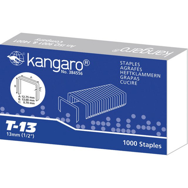 Zszywki Kangaro T-13 pudełko 1000 sztuk T-13 do Tackera