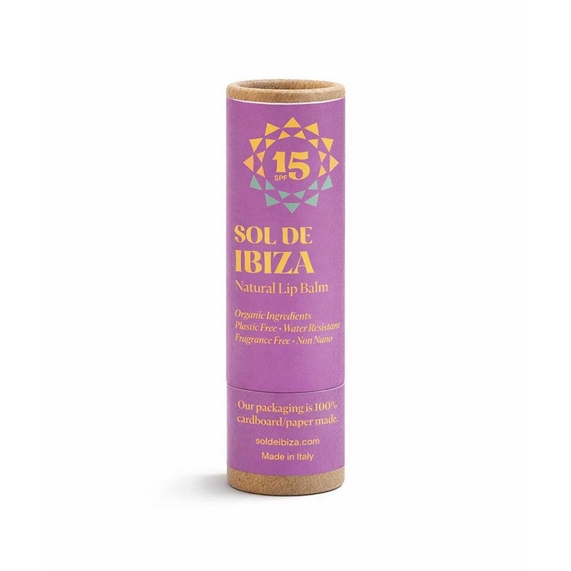 Natural lip balm SPF15 Sol de Ibiza. Mineral filters. no plastic 5 grams