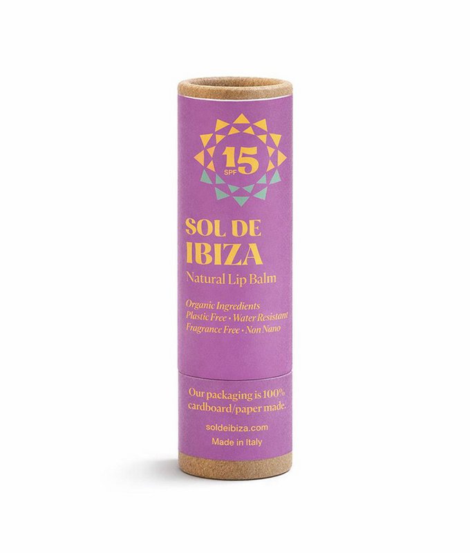 Natural lip balm SPF15 Sol de Ibiza. Mineral filters. no plastic 5 grams