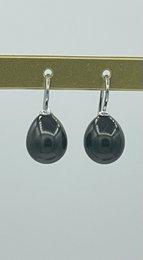 Parel oorbellen klassiek pearl black