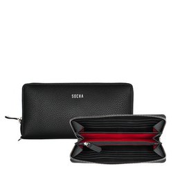 Leder- Geldbörse Jet Black