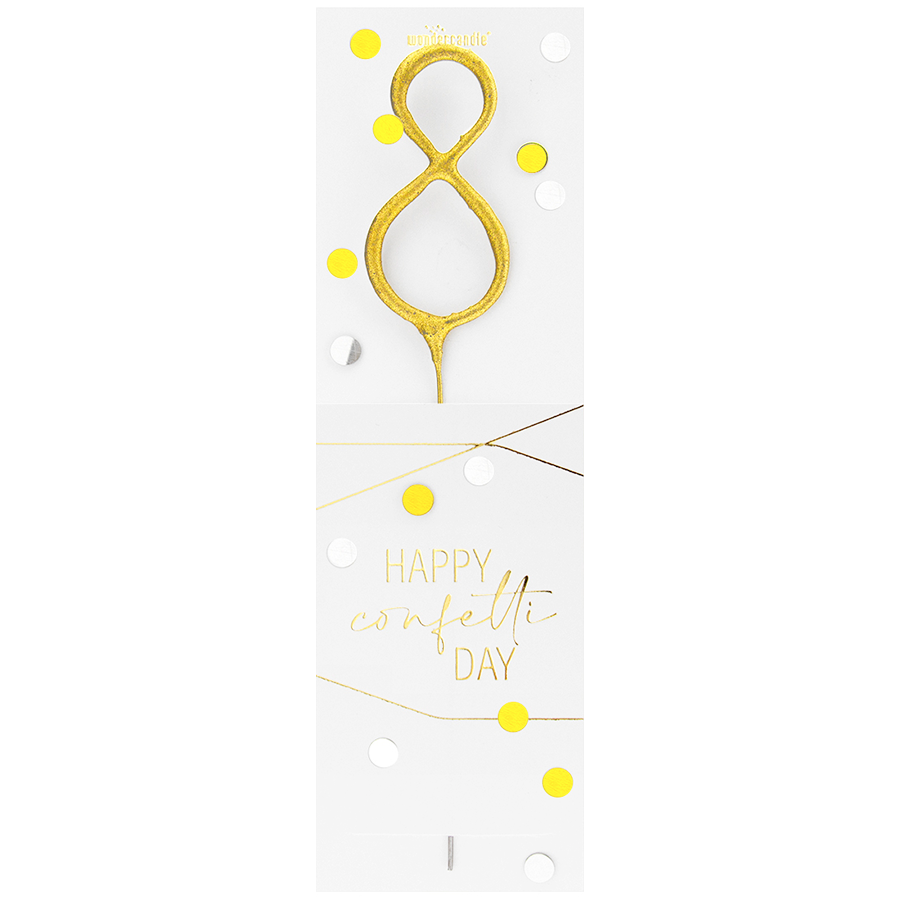 8 gold Confetti Wondercandle® classic