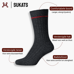 Sukats® Los noruegos | 3 o 6 pares | Calcetines noruegos | Calcetines de lana | Gris o Antracita | Múltiples tamaños