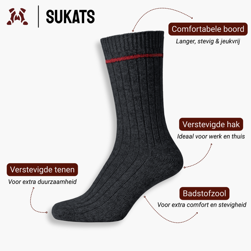 Sukats® Los noruegos | 3 o 6 pares | Calcetines noruegos | Calcetines de lana | Gris o Antracita | Múltiples tamaños