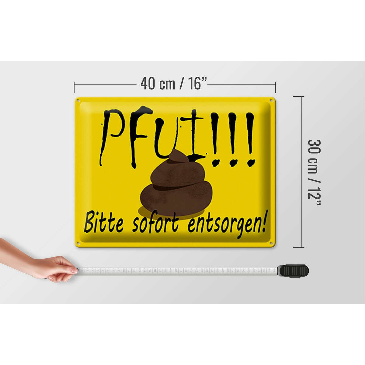Tin sign note 40x30cm Please dispose of it immediately