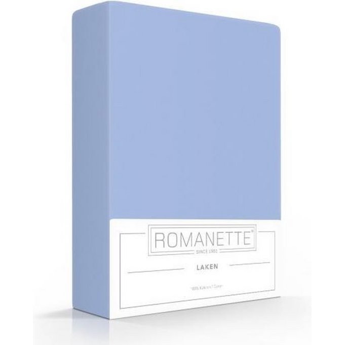 Bettlaken Romanette aus Baumwolle Blau