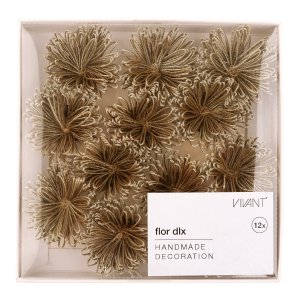 DECO HANDMADE FLOR 12PC GOLD