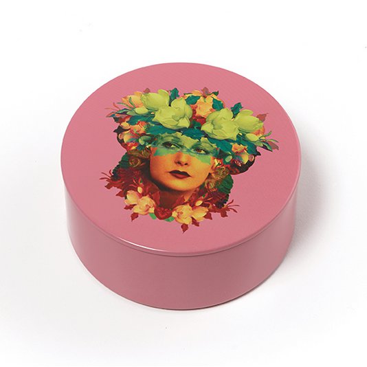 Rosana round metal tin box