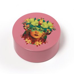Rosana round metal tin box