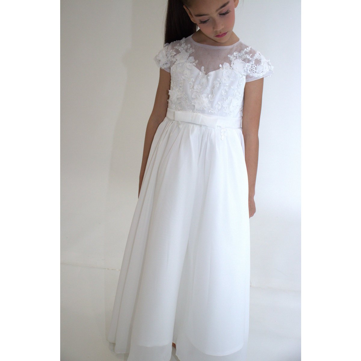 Ceremonial dress JEANNE - White - Size: 130 cm (7/8 years)