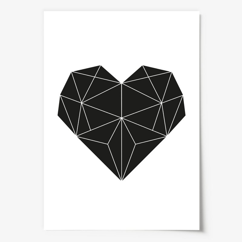 Poster: Geometrisches Herz