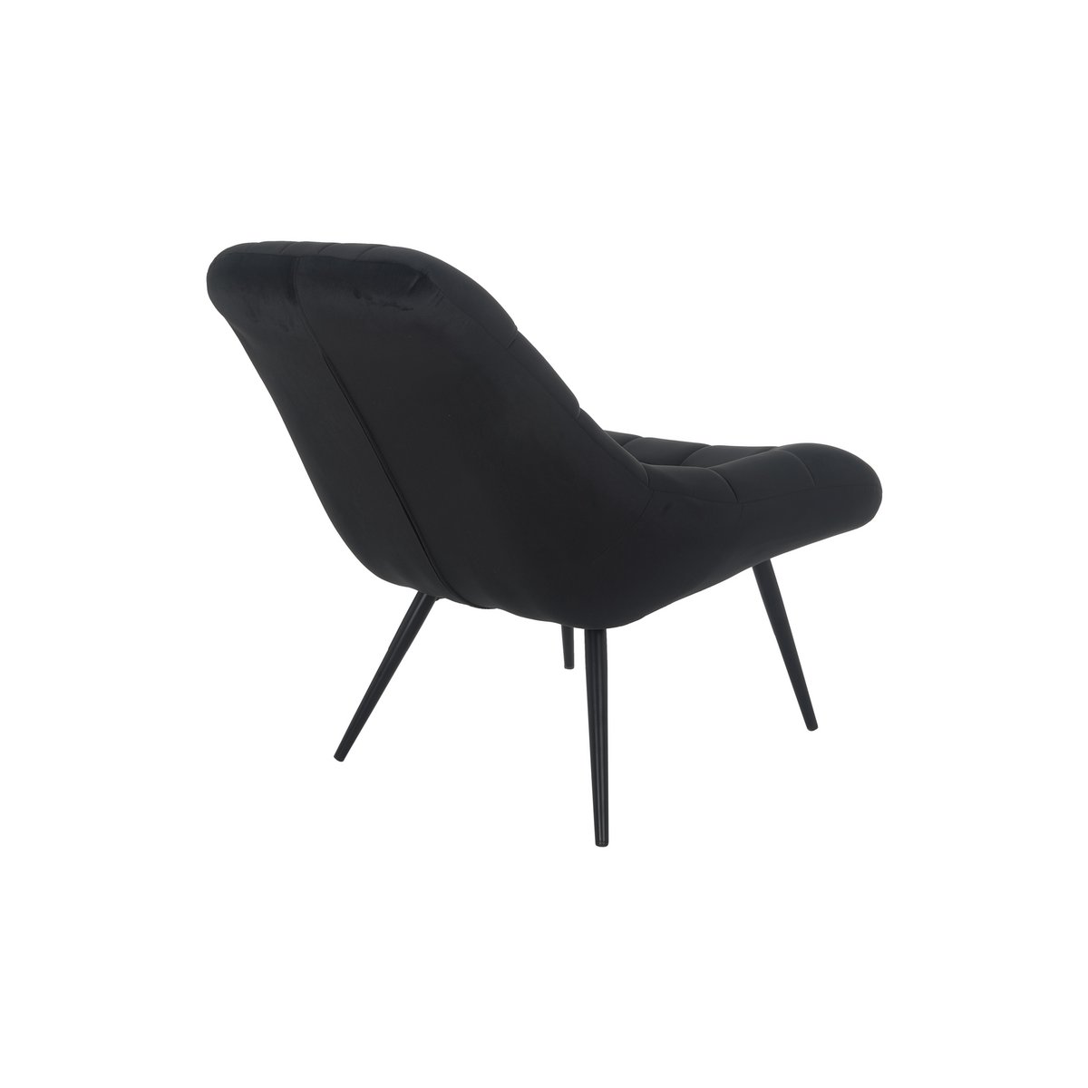 Armchair XXL velvet black metal black