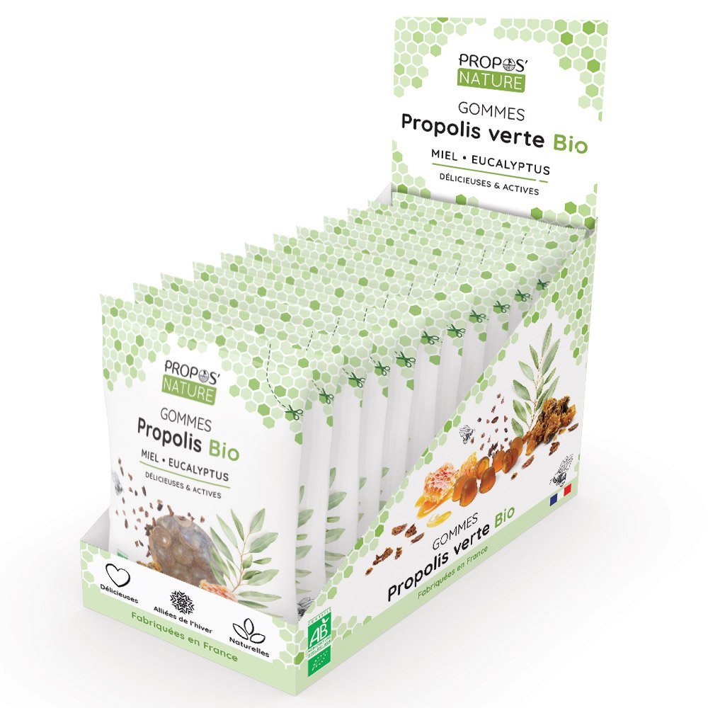 PROPOLIS, HONING & BIOLOGISCHE EUCALYPTUS GOMMEN - KEELPIJN - 45G